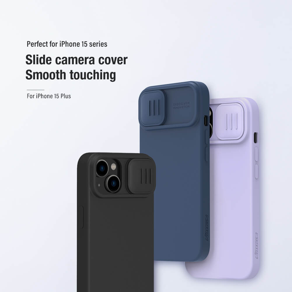 Чехол-крышка NILLKIN для Apple iPhone 15 Plus (iPhone 15+) 6.7 (2023) (серия CamShield Silky silicon)